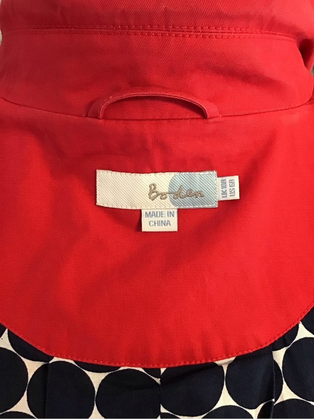 BODEN Women's Classic Chic Red Single-Breasted Trench Coat 6R - Picture 6 of 7